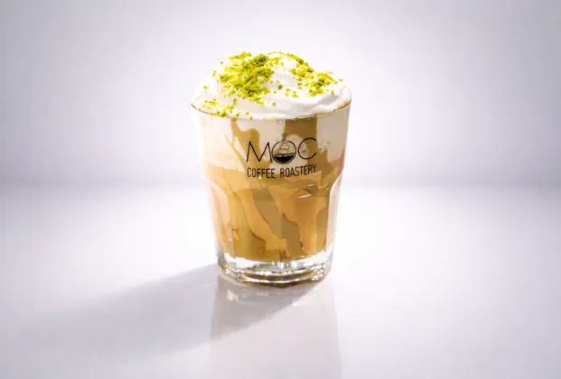 Pistachio cream latte