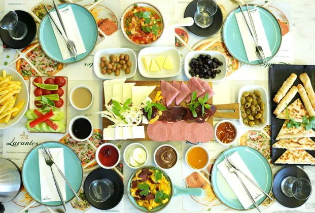 Turkish breakfast spread for 2