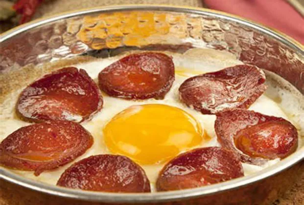 Turkish sausage and eggs