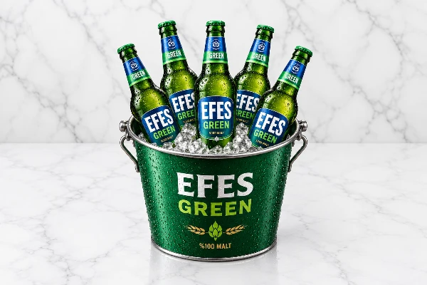 5-bottle bucket of Efes Özel Seri beer, 50 cl