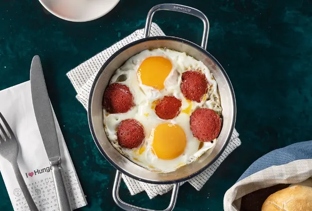 Turkish sausage and eggs