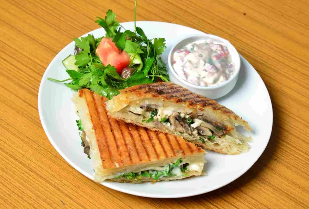 Çengelköy Ezine Cheese, Mushroom and Parsley Börek Toast