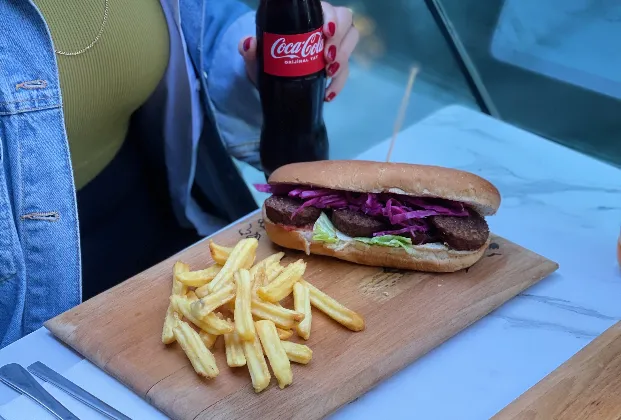Vegan Meatball Sandwich & Fries
