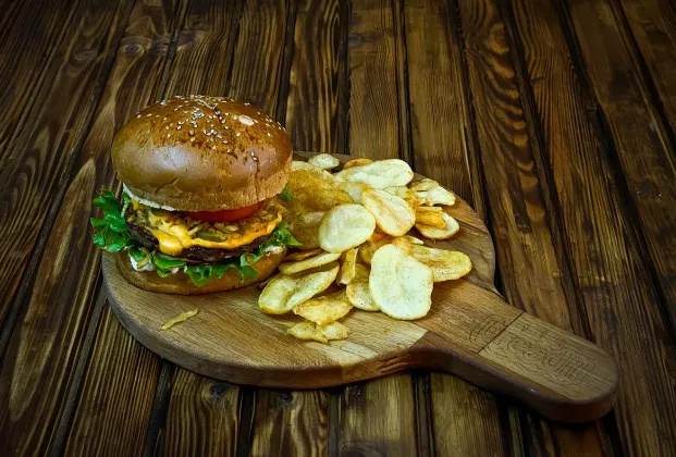 Cheddar cheese burger