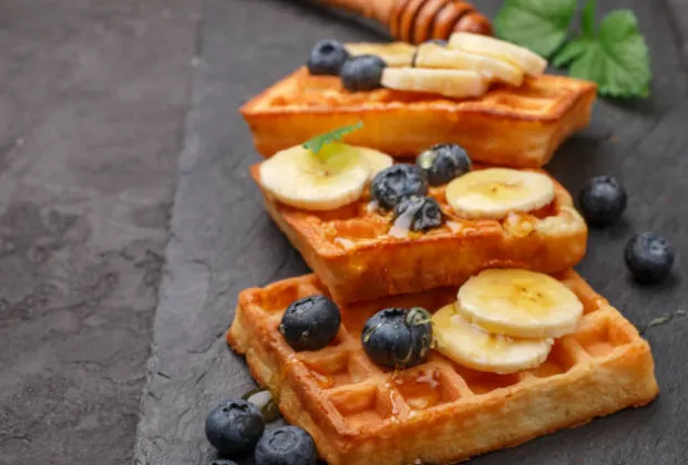 Honey and Banana Waffle
