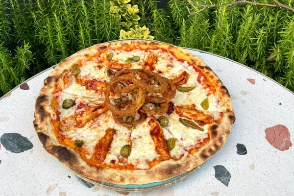 BBQ chicken pizza