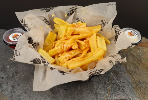 Cheddar sauce fries