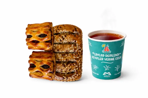 2 Sour Cherry Danish Pastries + Balkan Pastry + Tea