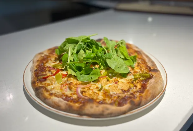 BBQ chicken pizza