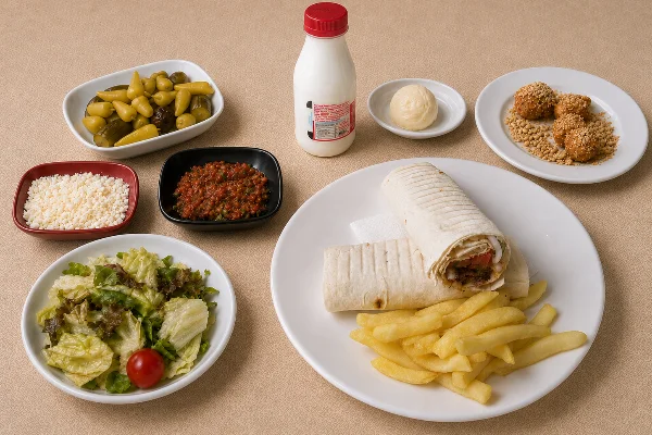 Kebab wrap meal