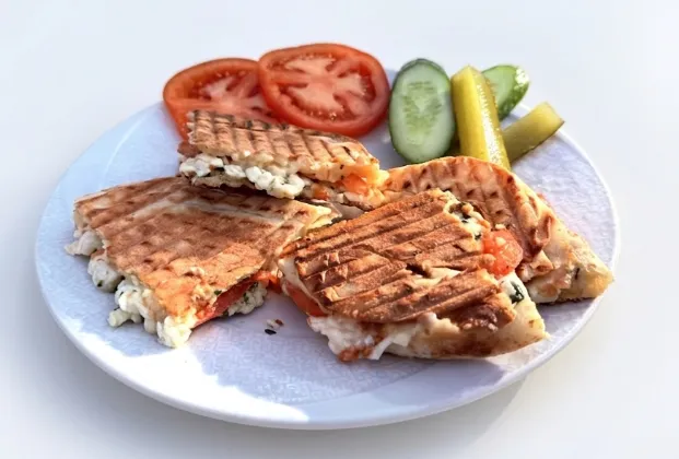 Mediterranean bazlama toast