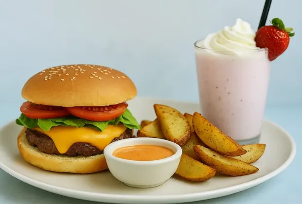 Children’s menu: mini sandwich or mini burger, fries