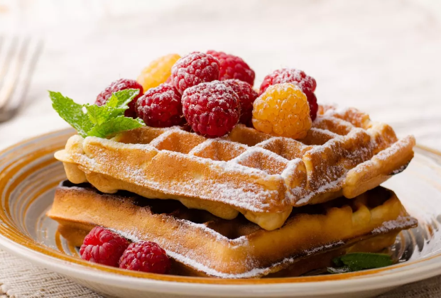 Fruit Belgian waffle