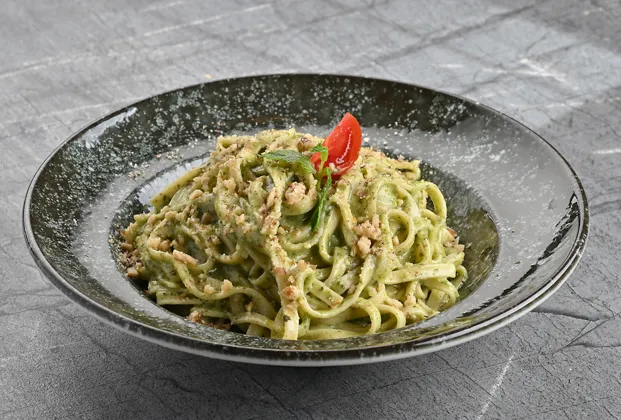 Walnut pesto tagliatelle