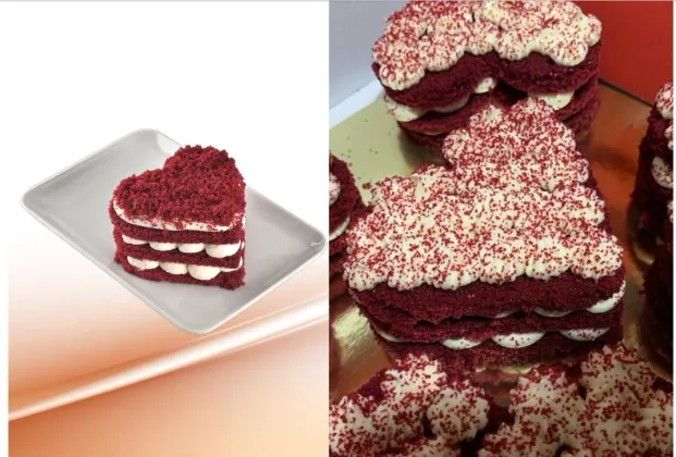 Heart-shaped cake