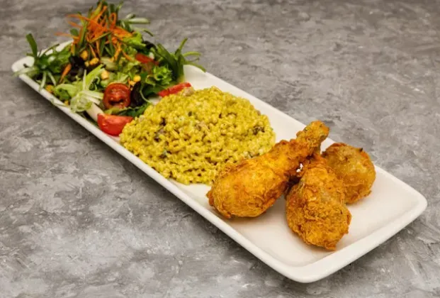 Fregola with Cajun-spiced chicken drumsticks