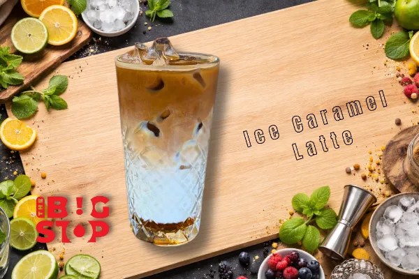 Iced caramel latte