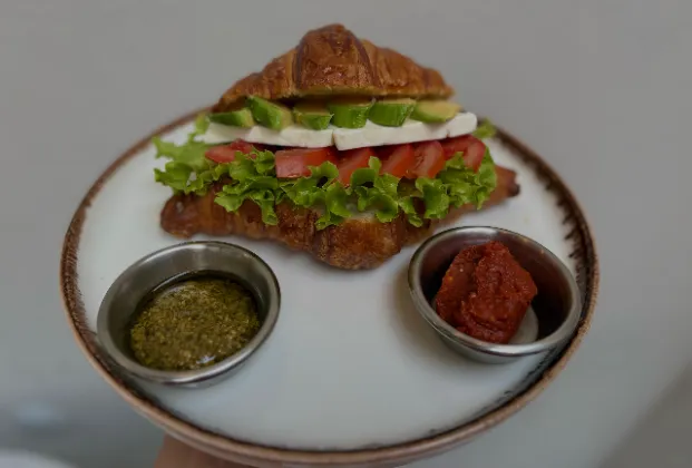 White Cheese Croissant Sandwich