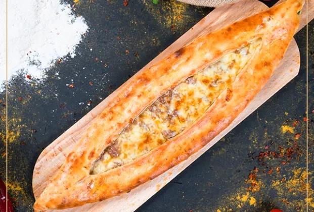 Open minced meat and Kashar pide