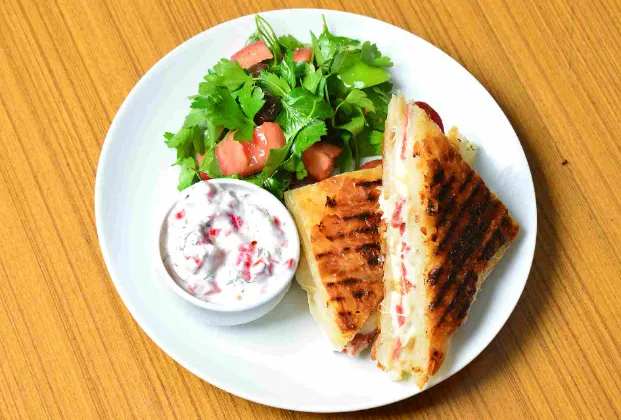 Çengelköy börek toast with sucuk and kaşar