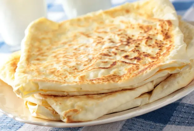 Gözleme with Kaşar Cheese and Sucuk