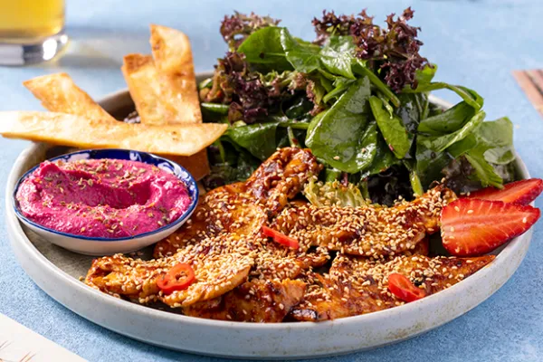 Spicy Asian Salad with Sriracha Chicken and Sesame