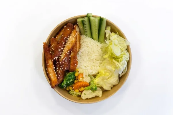 Spicy honey chicken bowl