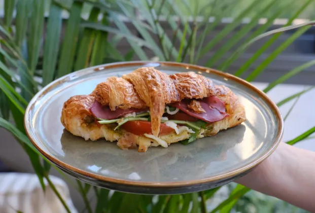 Pesto Sauce Croissant Sandwich