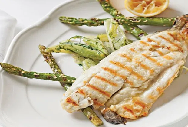 Grilled sea bass