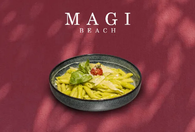 Penne with pesto sauce