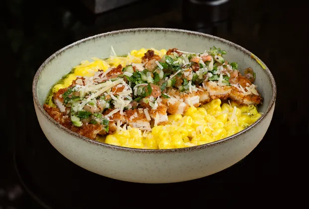 Crispy Chicken Mac and Cheese