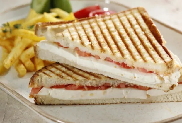 White Cheese Tomato Toast