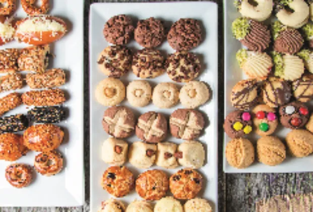 Sweet and savory cookie platter