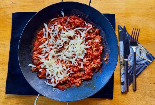 Menemen with Kaşar cheese