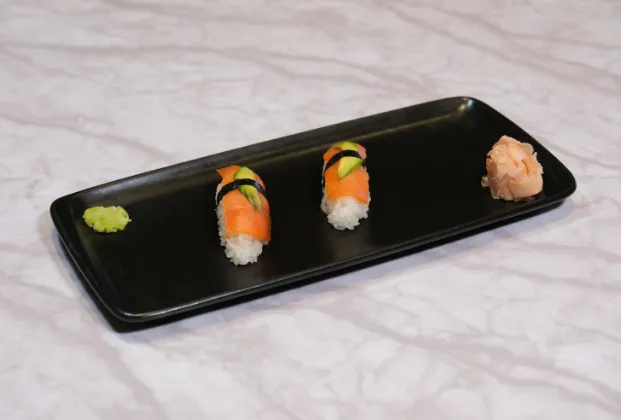 Salmon avocado nigiri