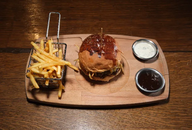 Burger with Truffle Mayonnaise and Mustard