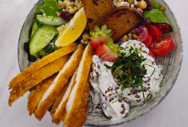 Chicken Schnitzel Bowl