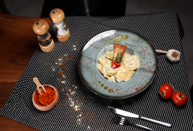 Five-cheese ravioli