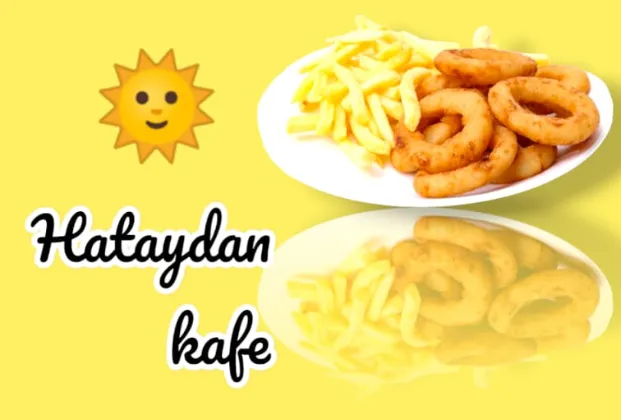 Potatoes topped with onion rings