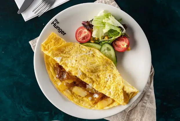 Omelet with Caramelized Onions and Potatoes