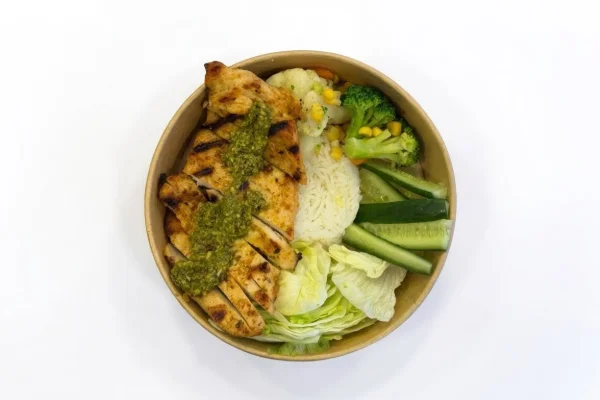 Pesto chicken bowl
