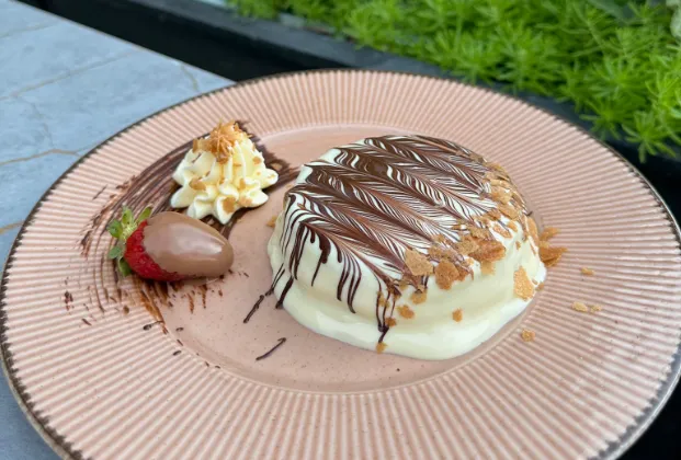 White Callebaut chocolate soufflé