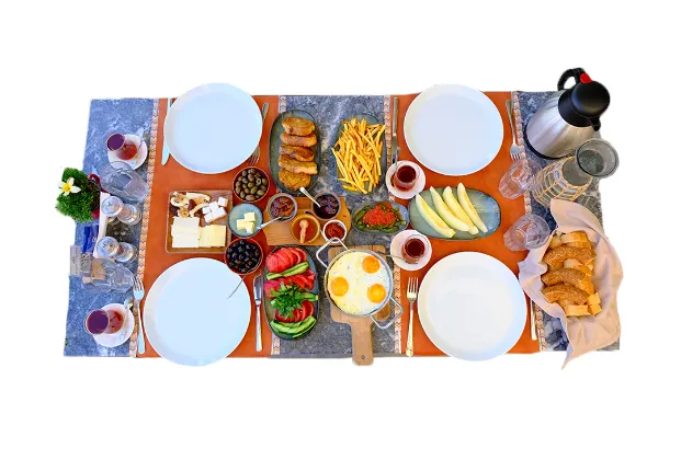 Turkish breakfast spread (in-room)