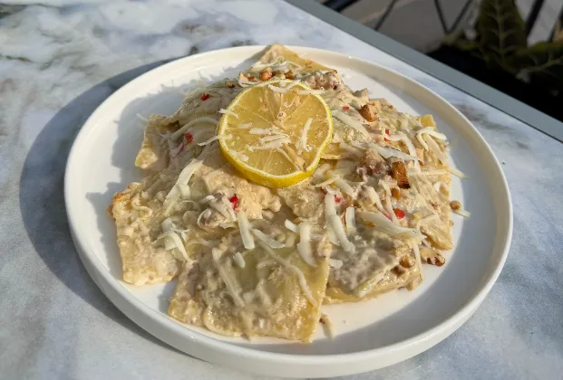 Five-cheese ravioli