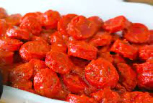 Sausage with sauce