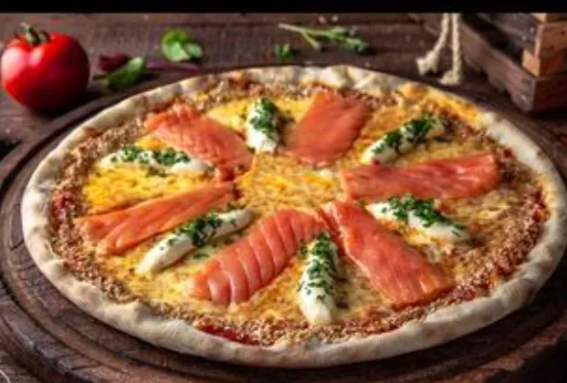 Salmon pizza
