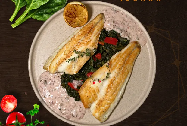 Grilled sea bass