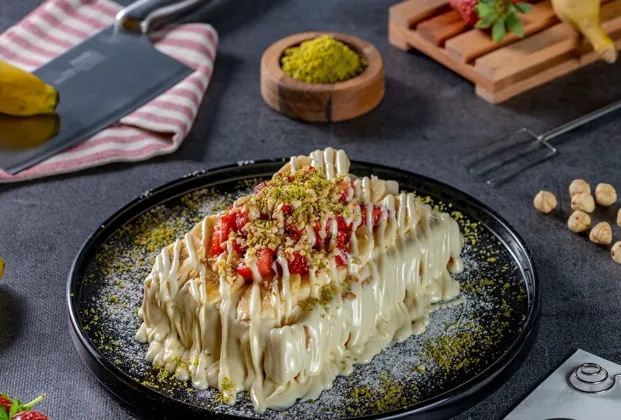 White chocolate waffle