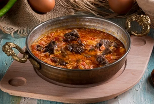 Menemen with kavurma