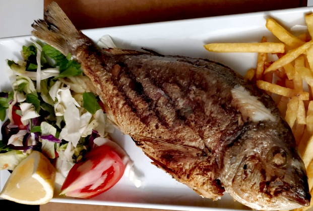 Grilled sea bream